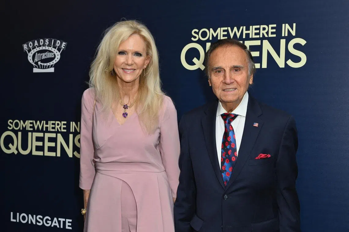 US actor Tony Lo Bianco (right) and his wife Alyse Lo Biano at the screening of Somewhere In Queens in New York on April 17, 2023. 