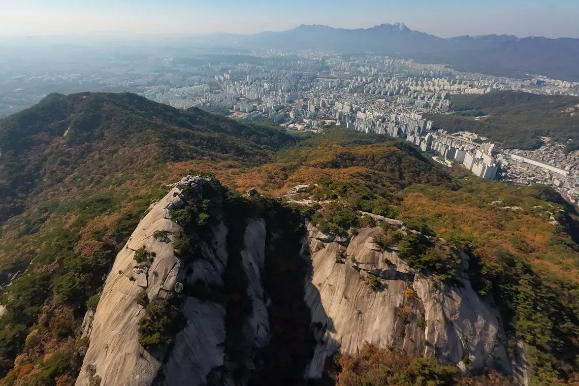 According to the Korea Meteorological Administration, nearly half the mountains saw peak fall colors later than usual this year. 