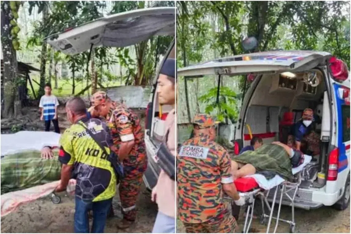 The operation to extract the victims from their house took about 20 minutes before they were successfully moved into the ambulances.