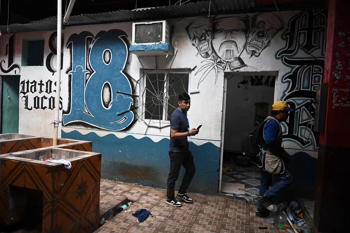 View of a prison cell of a Barrio 18 gang member on June 2 after a raid at "El Infiernito" prison in Escuintla, Guatemala. More than 400 Guatemalan police officers moved  225 members of the fearsome Barrio 18 gang interned in the "El Infiernito" security prison, where the group had televisions, refrigerators, farm animals and even a "call centre" to conduct criminal activities. 
