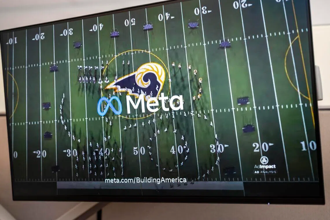An ad from Meta touting the positive economic effects of its new data centreer in Altoona, Iowa, screened in the office of state Sen. Steve Padilla at the California State Capitol in Sacramento on Jan. 15, 2026. The tech giant has spent more than $6 million on similar ads in state capitals like Sacramento, where lawmakers are considering a bill to require tech companies to publicize data center water use.   (Andri Tambunan/The New York Times)