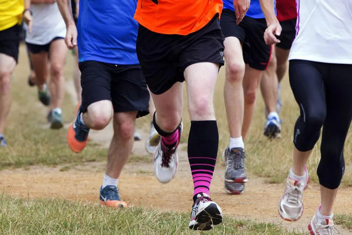 Participants take part in a parkrun event at Bushy Park in London August 2, 2014. REUTERS/Neil Hall/File photo