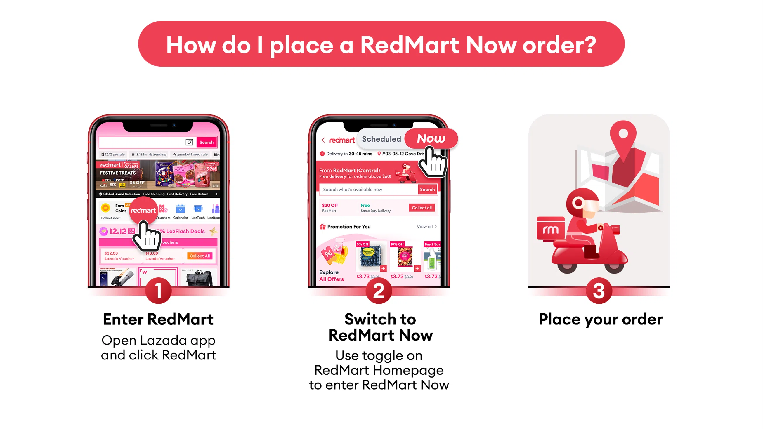 RedMart Now operates daily from 10am to 9pm.