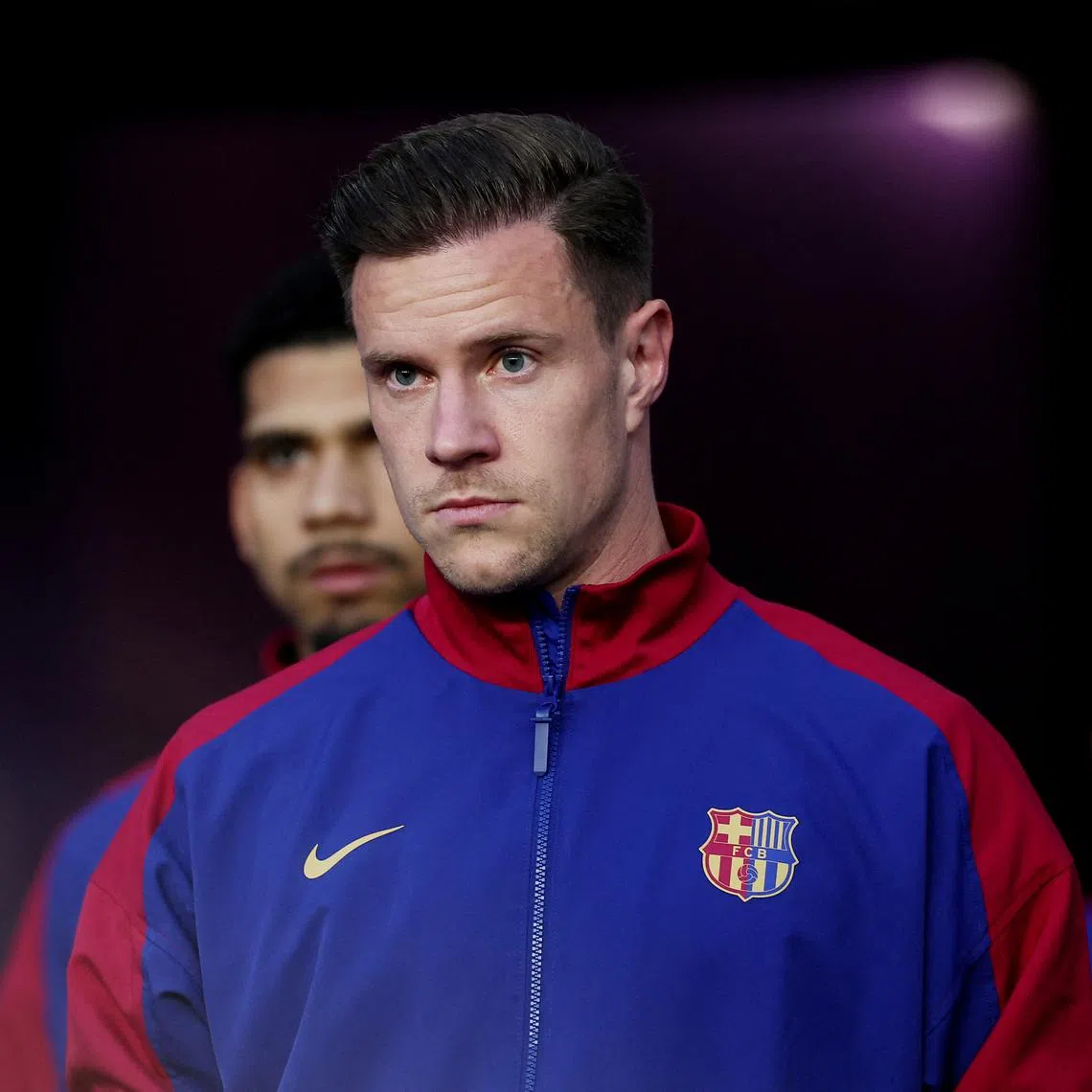 FILE PHOTO: Soccer Football - LaLiga - Real Valladolid v FC Barcelona - Estadio Jose Zorrilla, Valladolid, Spain - May 3, 2025 FC Barcelona's Marc-Andre ter Stegen before the match REUTERS/Isabel Infantes/File Photo