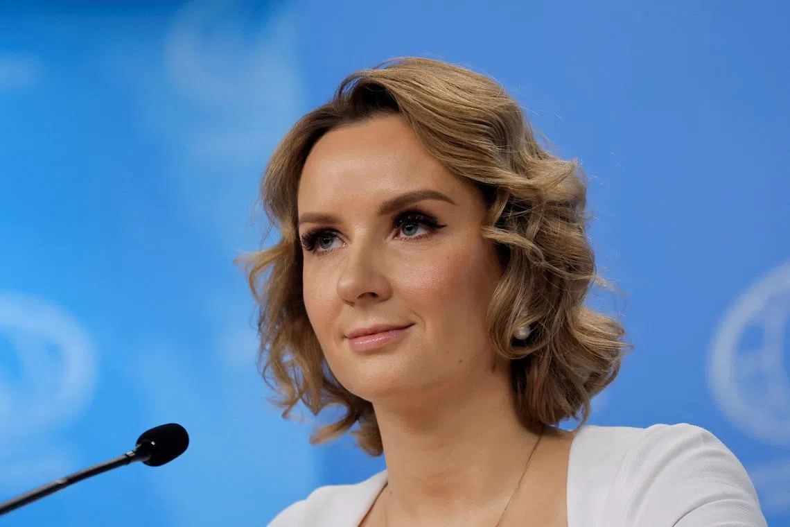 FILE PHOTO: Russian Presidential Commissioner for Children's Rights Maria Lvova-Belova attends a news conference in Moscow, Russia, April 4, 2023. REUTERS/Maxim Shemetov/ File Photo