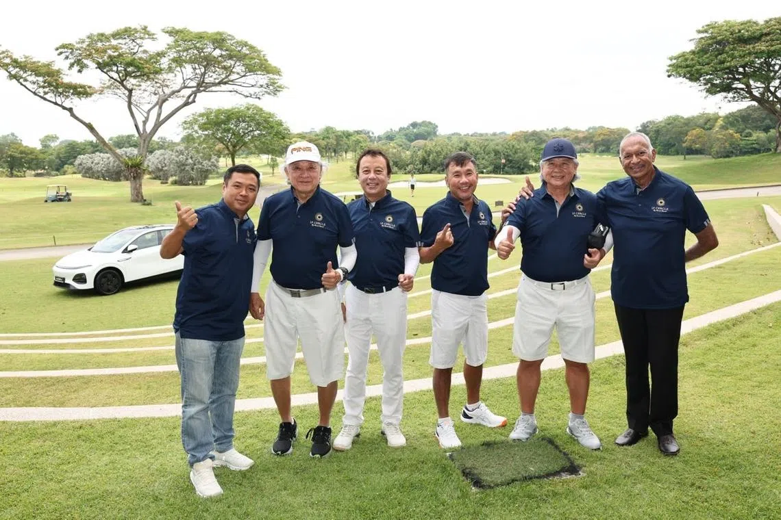 The Le Cercle (Pernod Ricard) team for the Social category of the ST/BT Corporate Golf League (from left) Samuel Koh, Sam Wong, Sebastian Lee, Alvin Tay, KC Ng and Rajan Menon.