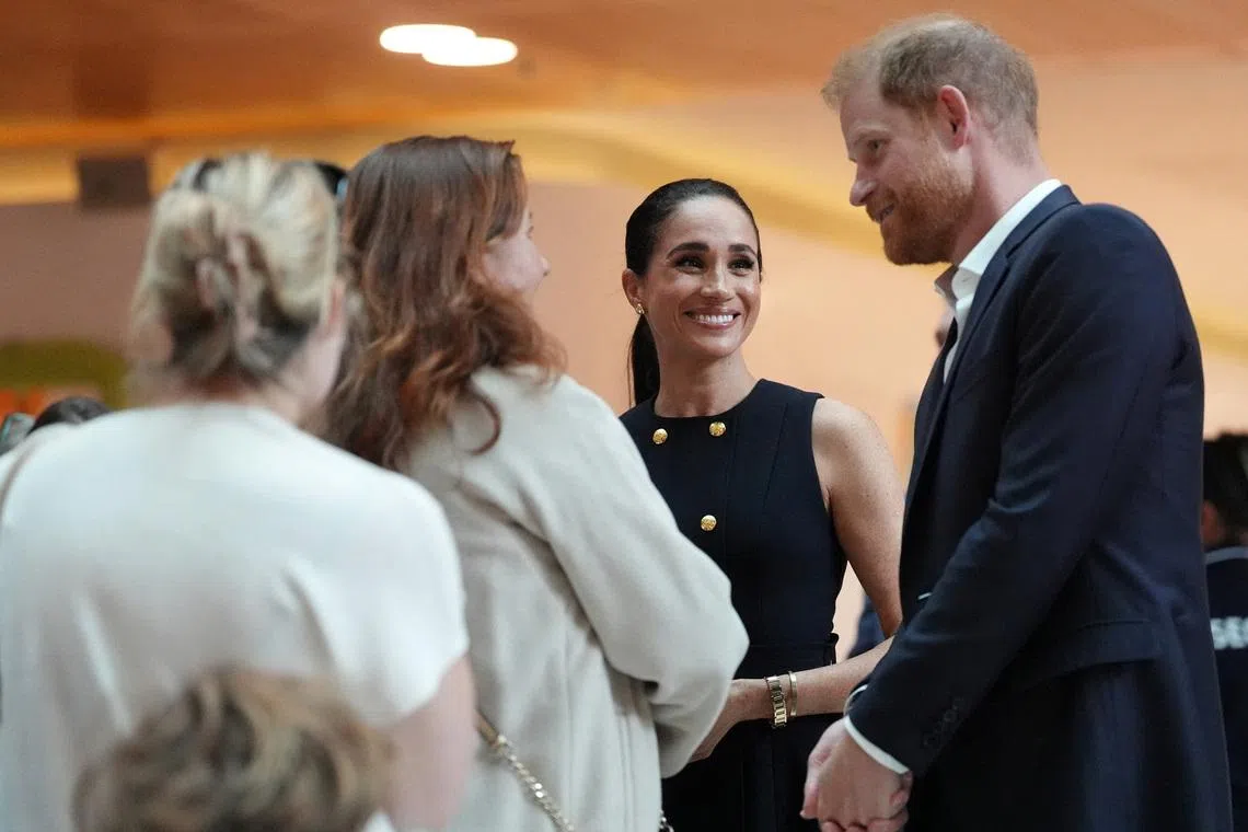 Britain’s Prince Harry and wife Meghan visiting the Royal Children's Hospital in Melbourne on April 14.