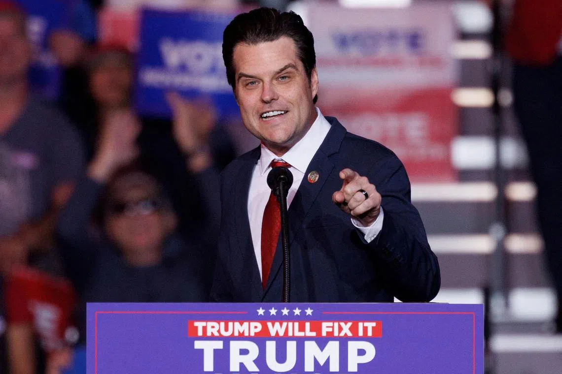 A House ethics committee examined allegations of sexual misconduct and illicit drug use against Mr Matt Gaetz, who is President-elect Donald Trump’s nominee for attorney-general.