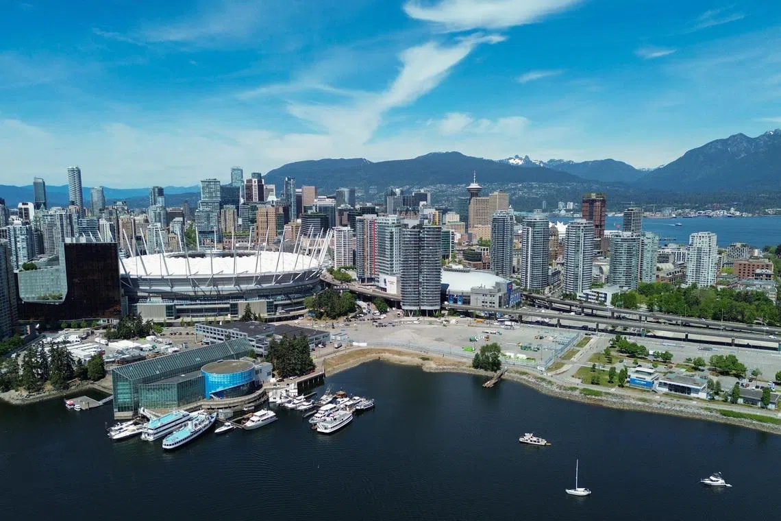 A drone view shows BC Place stadium, ahead of the FIFA World Cup soccer tournament, in Vancouver, British Columbia, Canada May 12, 2026. REUTERS/Jennifer Gauthier
