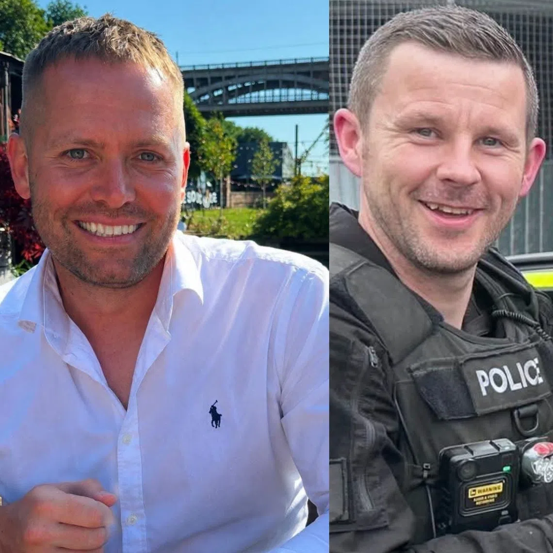 Police officers Matthew Blades (left) and Tom Clough were killed in the crash, along with five youths. Officials have warned of a trend for young people to carry out dangerous driving stunts to post on social media.