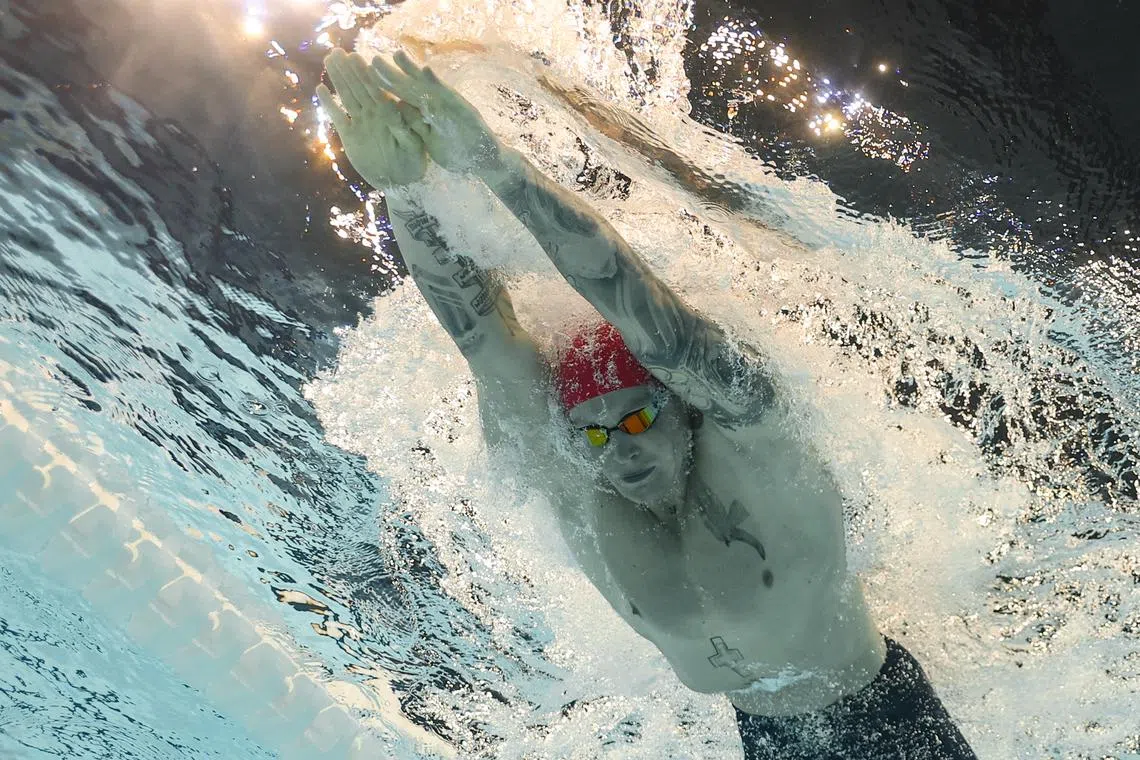 FILE PHOTO: Paris 2024 Olympics - Swimming - Men's 100m Breaststroke - Heats - Paris La Defense Arena, Nanterre, France - July 27, 2024.  Adam Peaty of Britain in action during heat 4. REUTERS/Marko Djurica/File Photo
