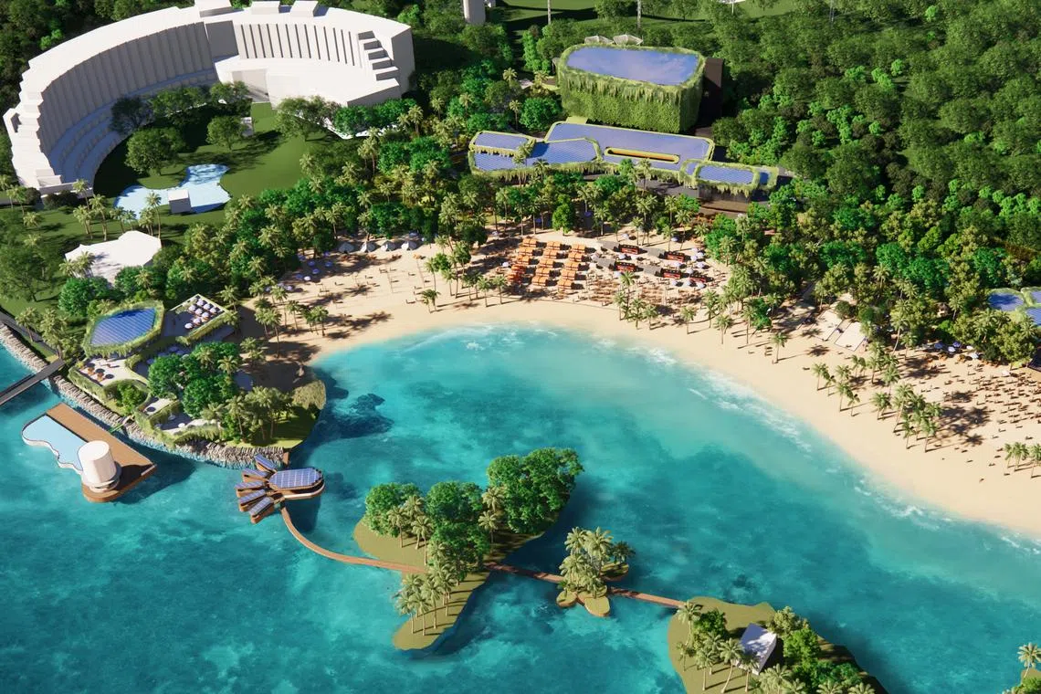 When fully completed in 2045, it is expected to attract twice as many visitors as Sentosa does today.