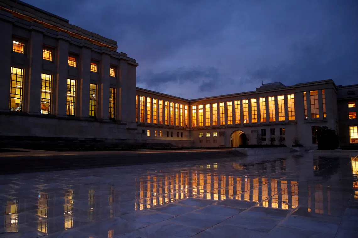 FILE PHOTO: Overview of the United Nations building in Geneva, Switzerland November 29, 2017. REUTERS/Denis Balibouse/File Photo