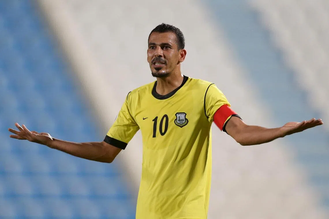 FILE PHOTO: Younis Mahmoud of Iraq's Erbil reacts during their AFC Cup soccer match against Tajikistan's FC  at AlWakra Stadium  in Doha April 29, 2015.  REUTERS/ Fadi Al-Assaad/ File Photo