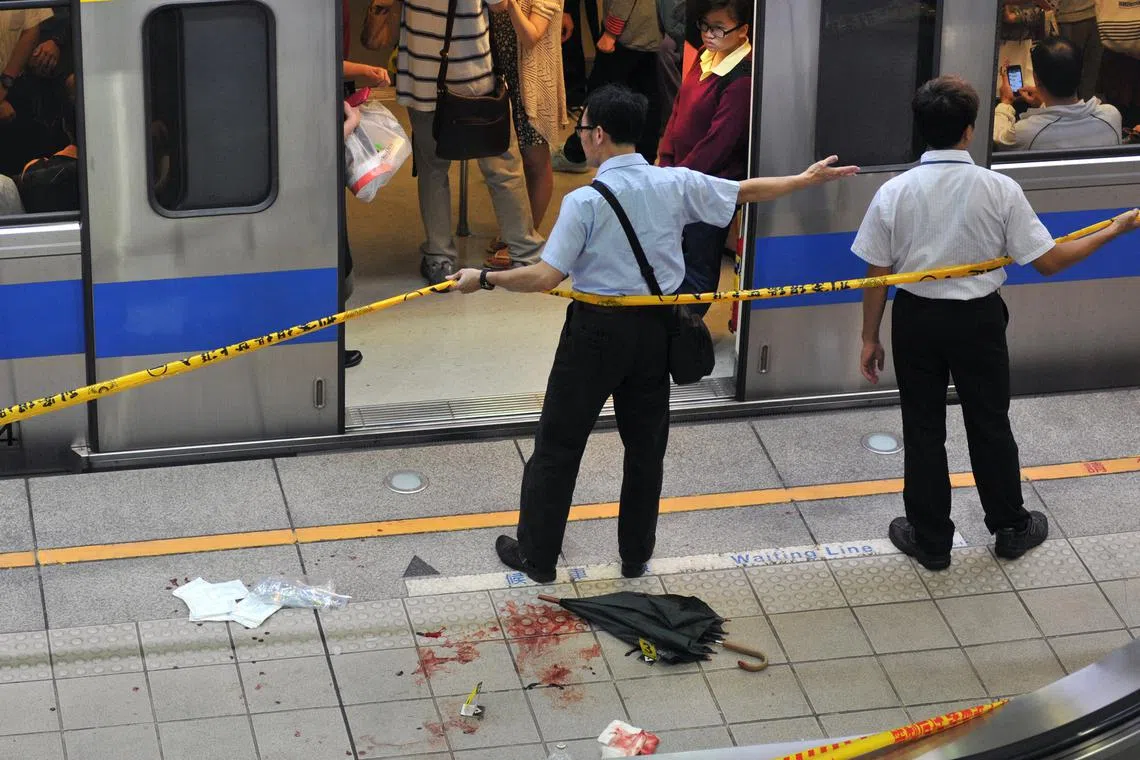 A 21-year-old man went on a stabbing spree on the Taipei subway, killing four people and injuring 24 others, on May 21, 2014.