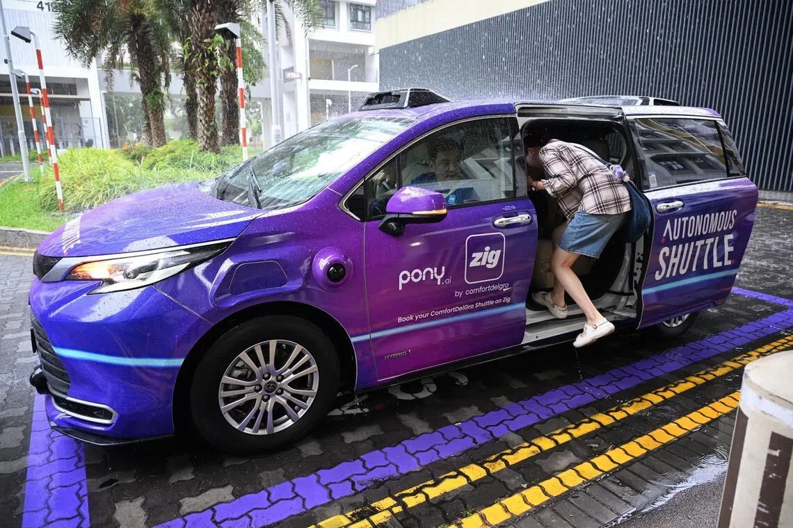 EMBARGO: 5pm, April 7, 2026

An autonomous vehicle at the pick up point at Northshore Plaza II in Punggol during a media preview on April 7, 2026.