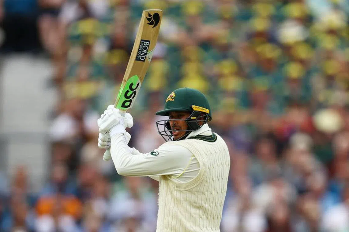 FILE PHOTO: Cricket - Ashes - Fifth Test - England v Australia - The Oval, London, Britain - July 28, 2023  Australia's Usman Khawaja in action Action Images via Reuters/Paul Childs/File Photo
