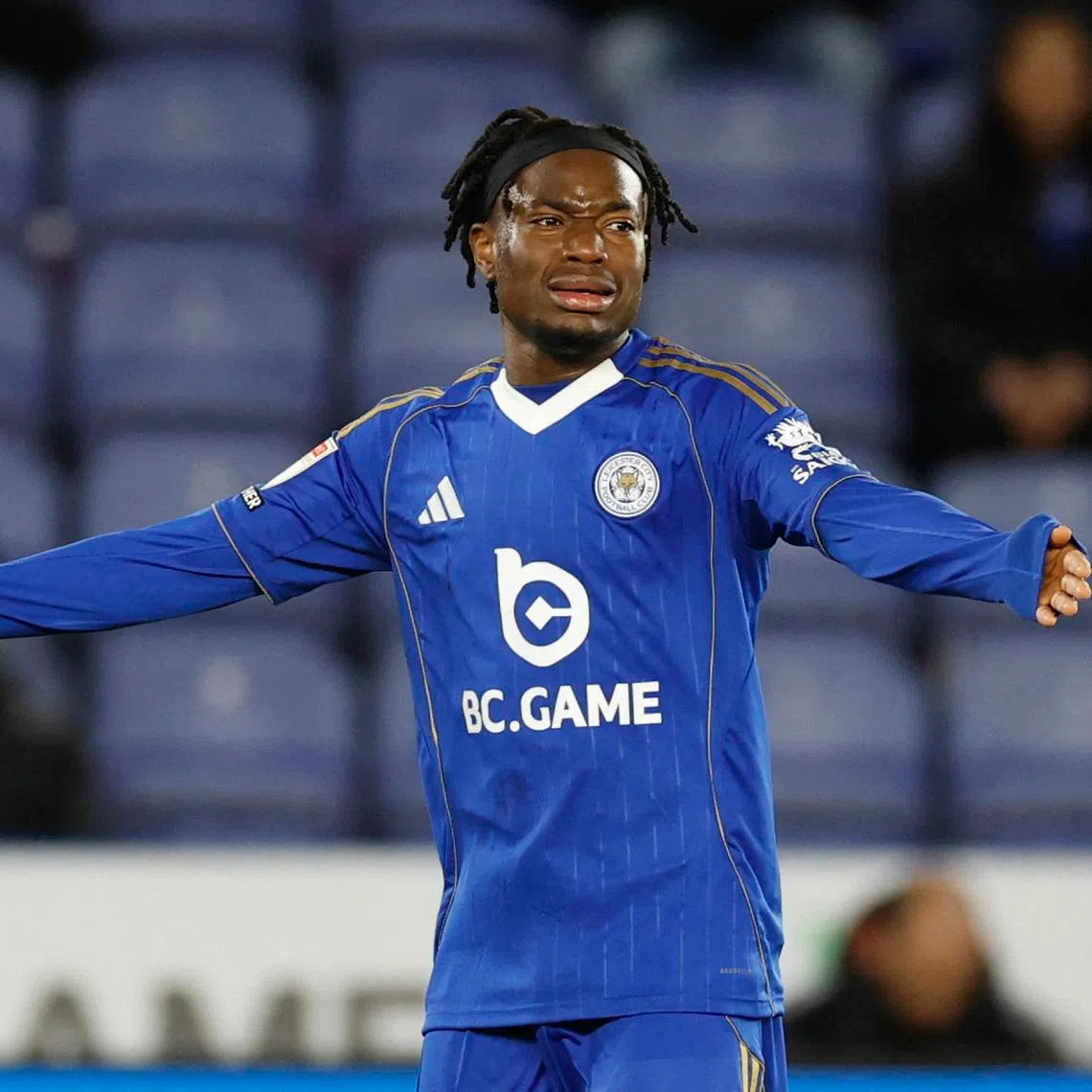  Leicester City's Fatawu Issahaku reacts