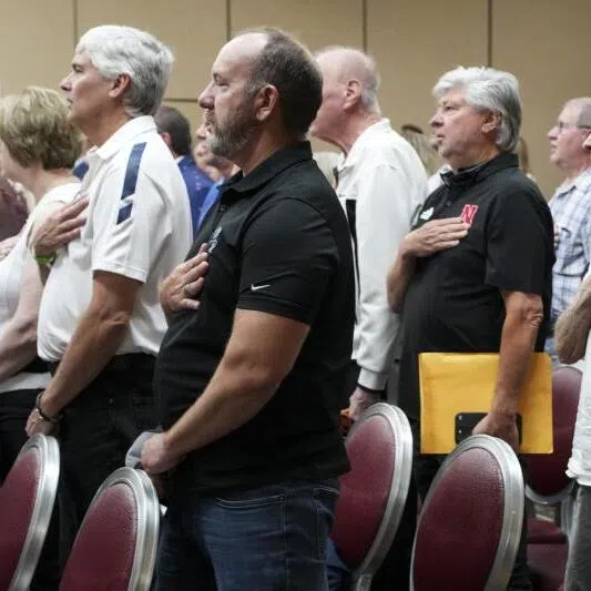 Attendees during a campaign event for Republican Congressional candidate for Kentucky, Ed Gallrein, ahead of a primary election in Hebron, Kentucky, on May 18.