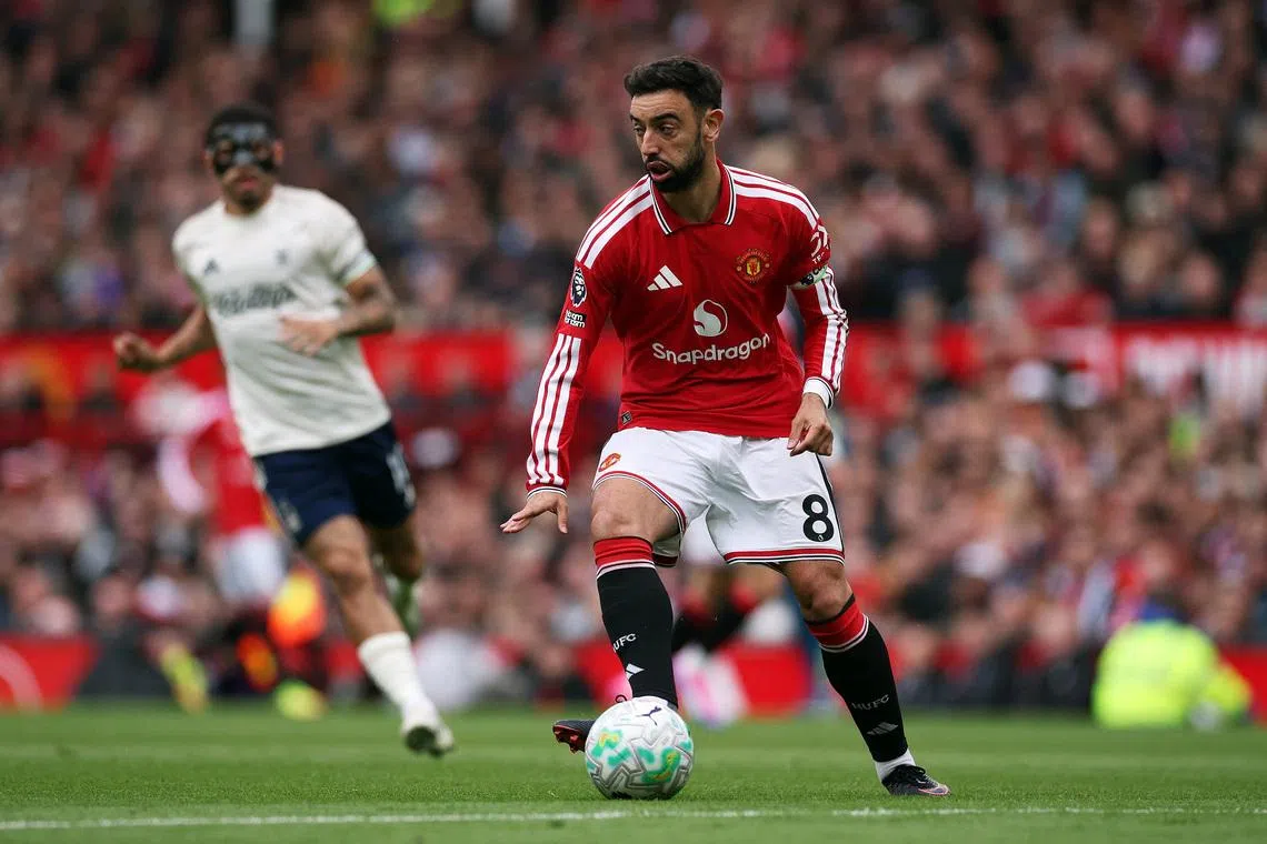 Soccer Football - Premier League - Manchester United v Nottingham Forest - Old Trafford, Manchester, Britain - May 17, 2026 Manchester United's Bruno Fernandes in action REUTERS/Phil Noble