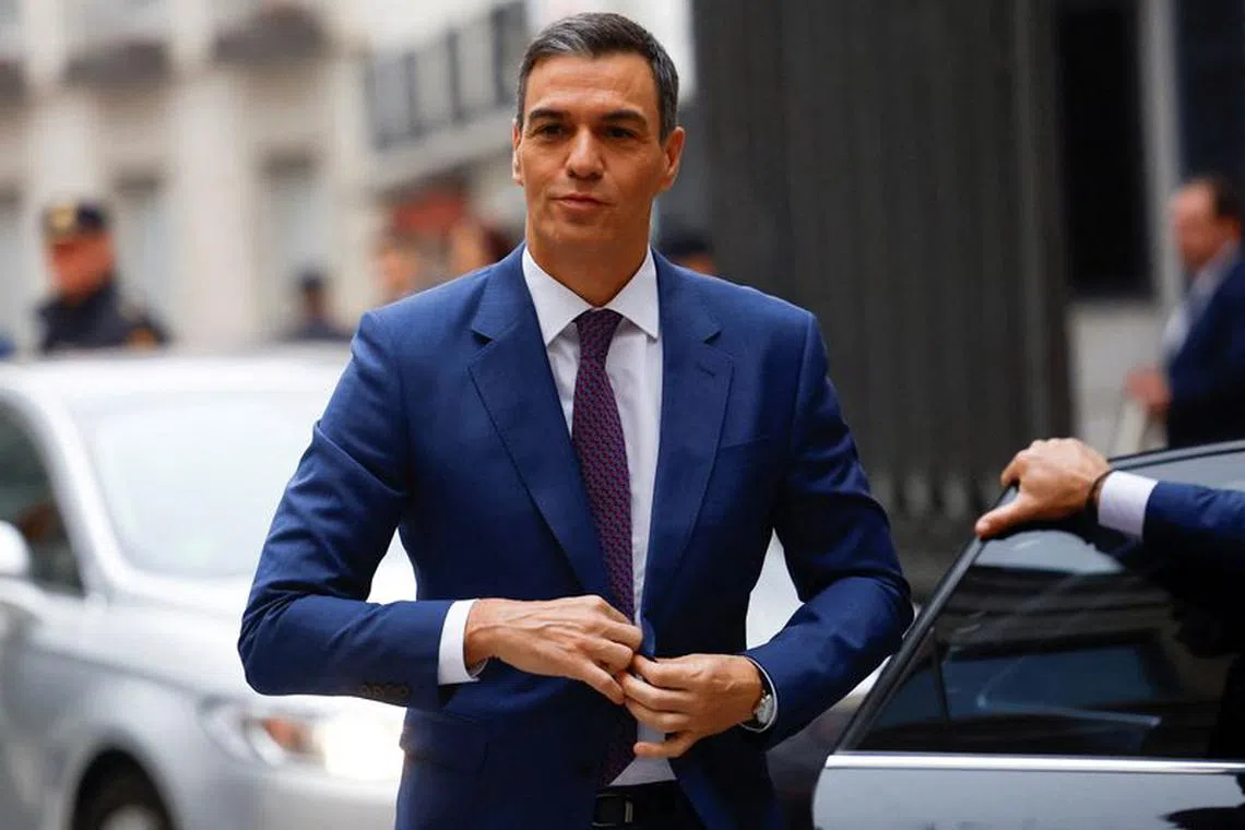 Spain's acting Prime Minister Pedro Sanchez arrives to attend an investiture debate in Madrid, Spain, on Nov 16, 2023. REUTERS/Susana Vera/File Photo