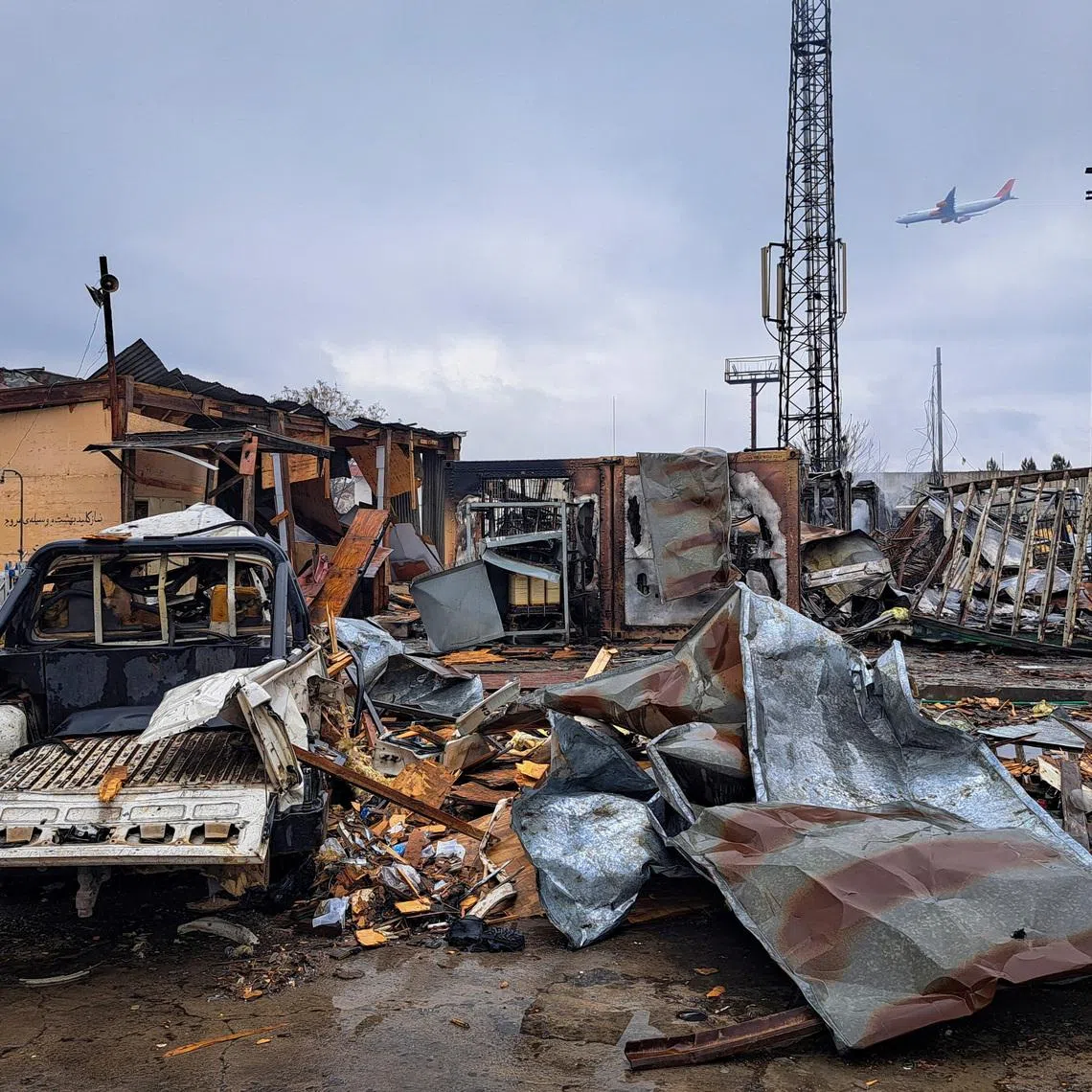 Debris lie at the site of a drug rehabilitation center destroyed in what the Taliban said was a Pakistani air strike in Kabul, Afghanistan, March 18, 2026. Picture taken with a mobile phone. REUTERS/Yunus Yawar