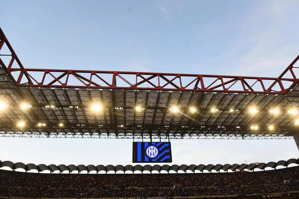 FILE PHOTO: Soccer Football - Serie A - Inter Milan v Lazio - San Siro, Milan, Italy - May 18, 2025 General view inside the stadium before the match REUTERS/Massimo Pinca/File Photo