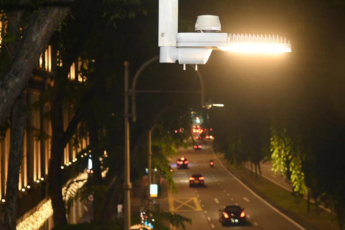ST20240930_202492200584 Desmond Wee_vclta02/ Picture of the control node installed on every street lights . LTA develop a Remote Control and Monitoring System (RCMS) to allow street lighting to be more responsive to inclement weather. Currently, street lights operate at pre-programmed seasonal sunrise and sunset timings. With the RCMS, LTA can remotely switch street lights on and off in response to varying street lighting needs. The RCMS will also enable LTA to have a more responsive and efficient maintenance regime as it features automated fault detection and alert capabilities.