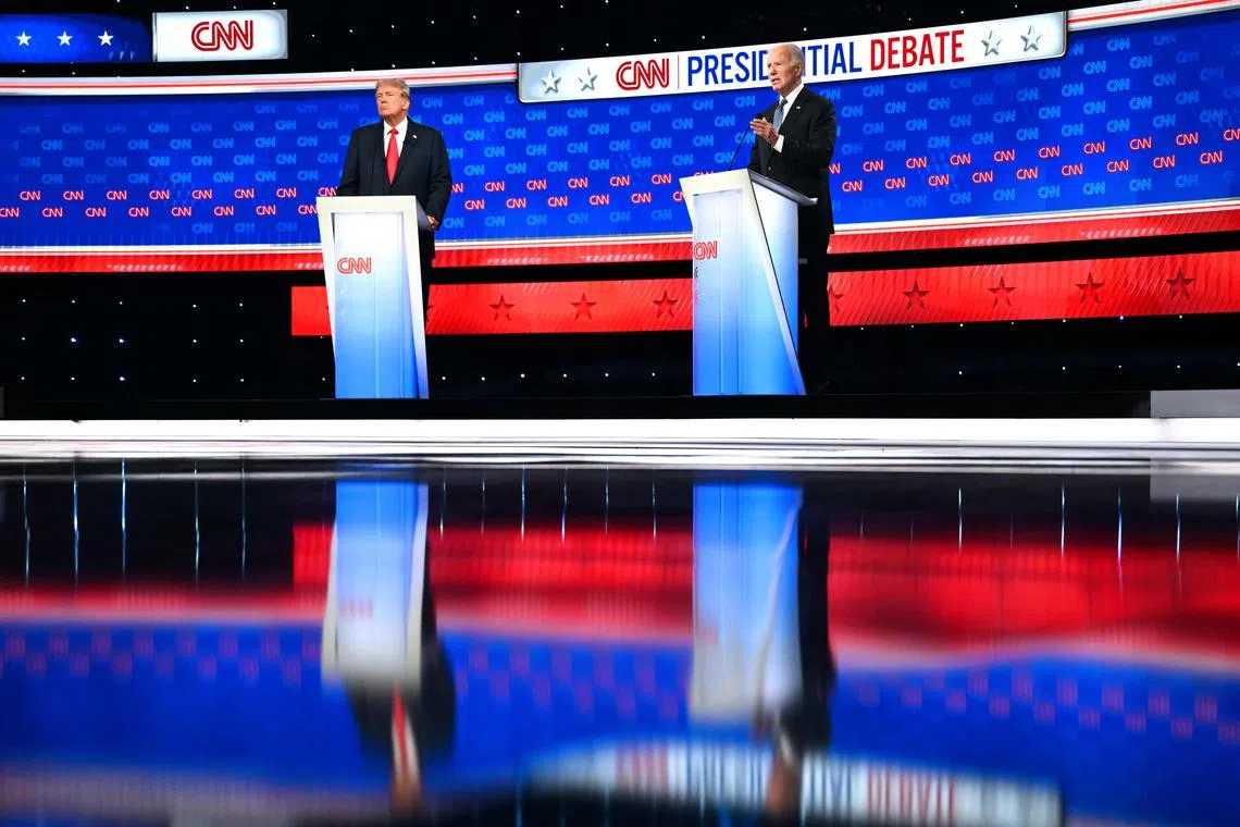 Donald Trump and US President Joe Biden during the presidential election debate on June 27 in Atlanta, Georgia.