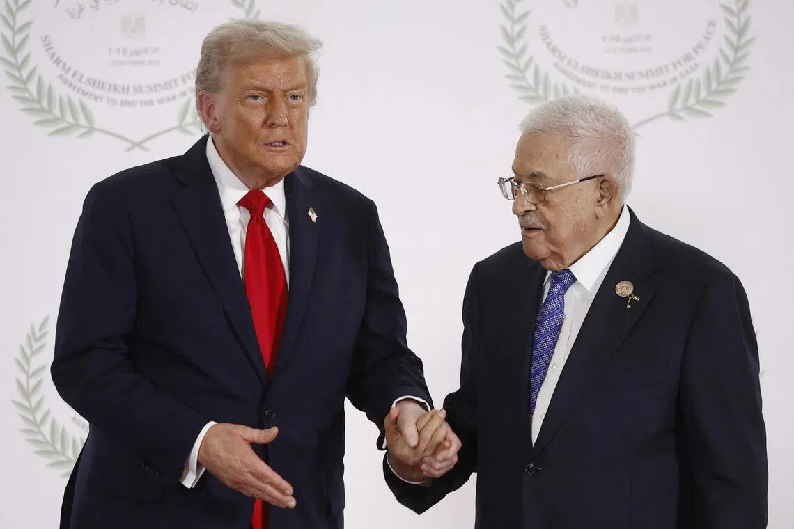 Trump and Mahmoud Abbas share moment of rapprochement in Egypt