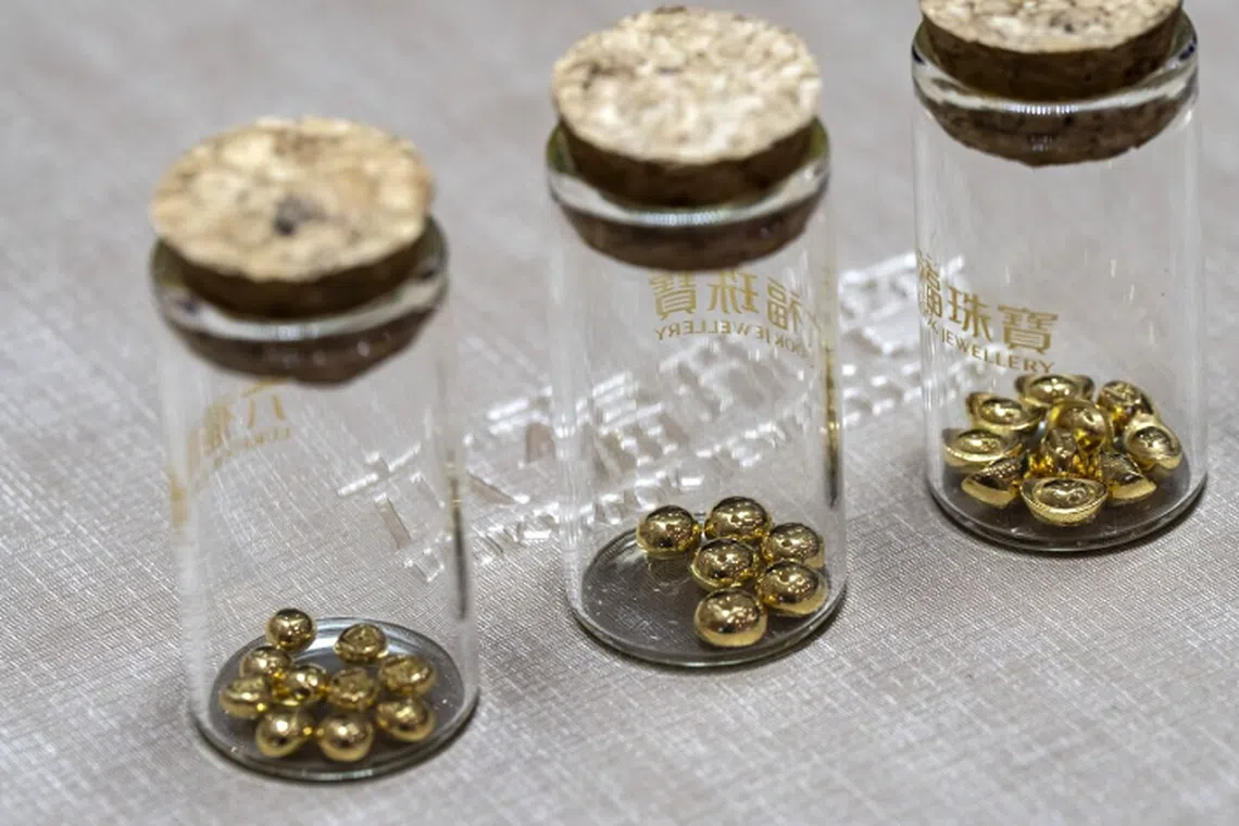 Gold beans, which come in glass jars, are the latest hot-selling items in Chinese jewellery stores.