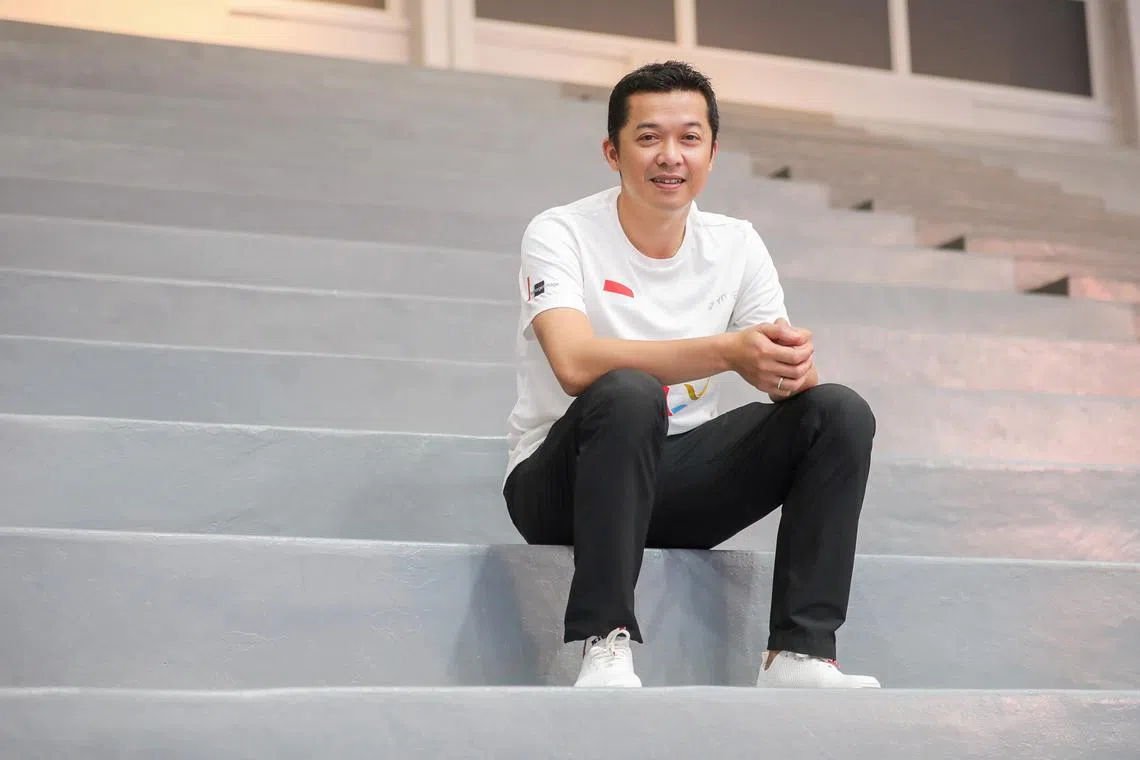 ST20240927_202402400933/kkbad27/Luther Lau/Kimberly Kwek MR/

Interview with former Indonesian badminton player Taufik Hidayat, who won golds at the 2004 Olympics and 2005 world championships. Profile shot of Taufik Hidayat. Taken at 100 Guillemard Road.