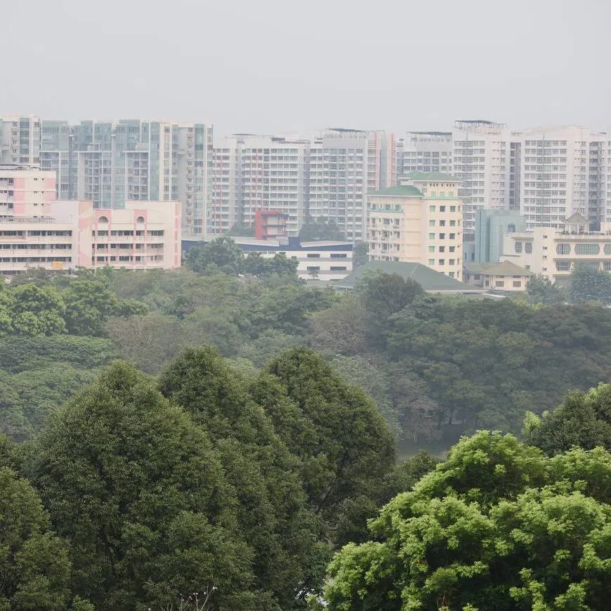 Hazy conditions seen at Hougang on Oct 8.
