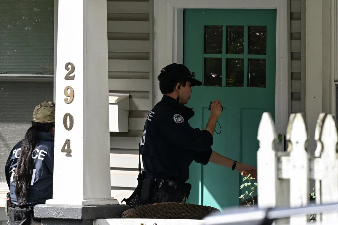 The search was conducted by agents from Homeland Security Investigations, the investigative arm of US immigration enforcement, on Oct 12.