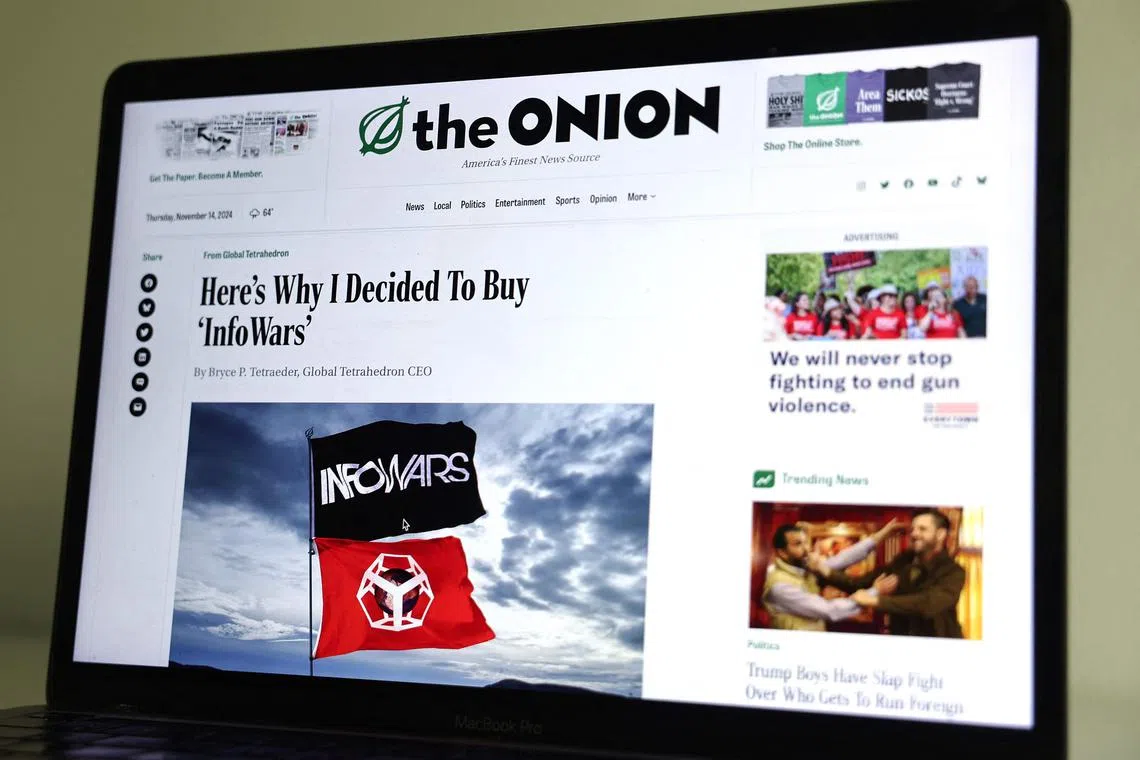 US Judge Christopher Lopez blocked the sale of Alex Jones' Infowars platform to satirical news outlet The Onion, citing concerns about the auction bidding process.