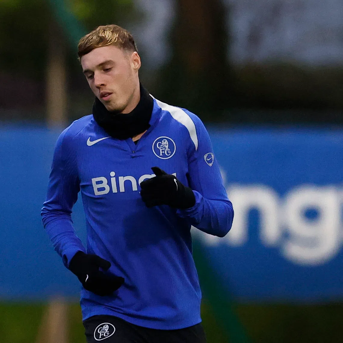 Soccer Football - UEFA Champions League - Chelsea Training - Cobham Training Centre, Cobham, Britain - November 24, 2025 Chelsea's Cole Palmer during training Action Images via Reuters/Andrew Couldridge