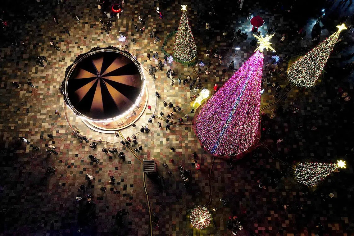 The Christmas market in Skanderbeg Square in Tirana, Albania, Dec 18, 2024. 