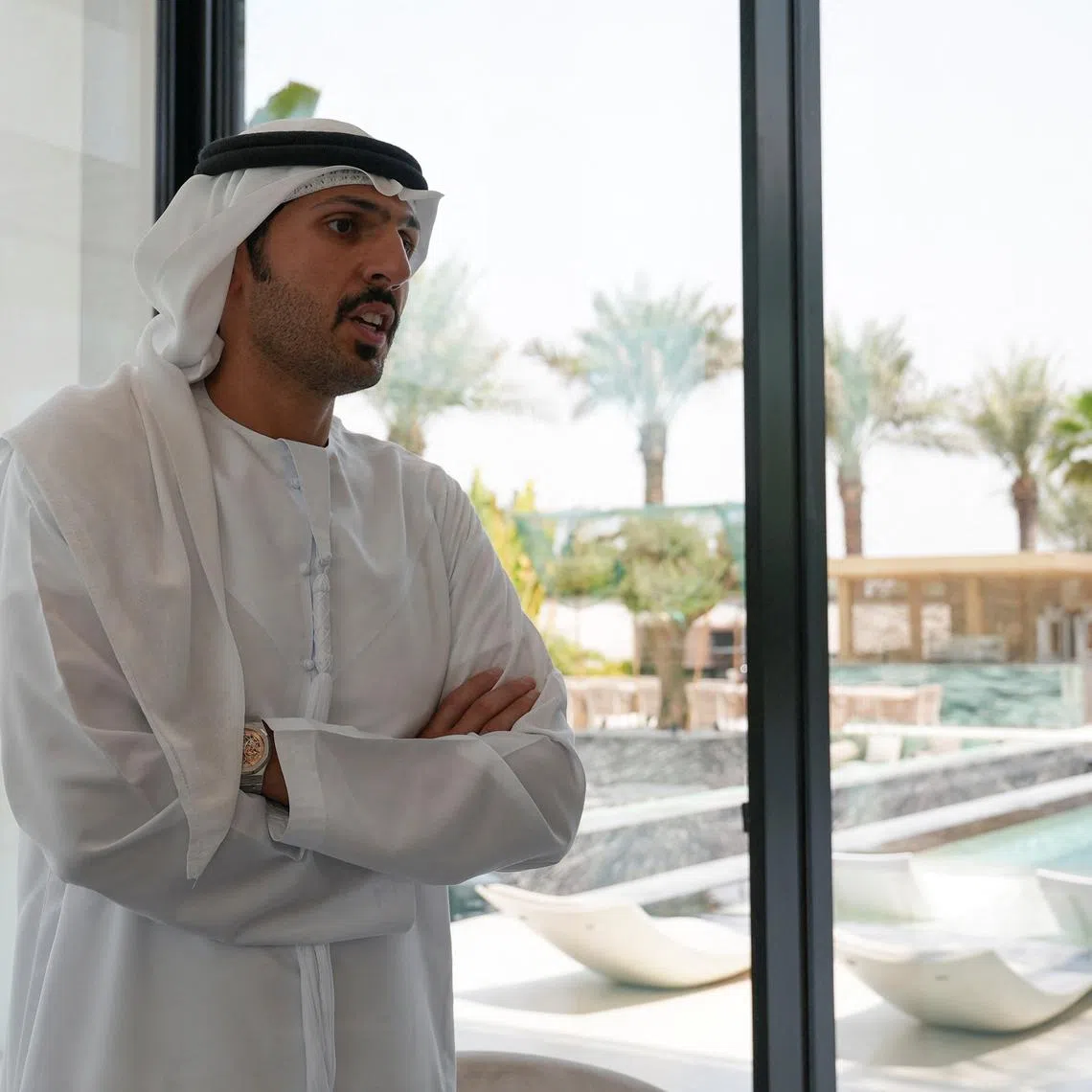 Muhammad Binghatti chariman of Binghatti Holding, speaks during an interview with Reuters at his office, in Dubai, United Arab Emirates, August 27, 2025. REUTERS/Raghed Waked