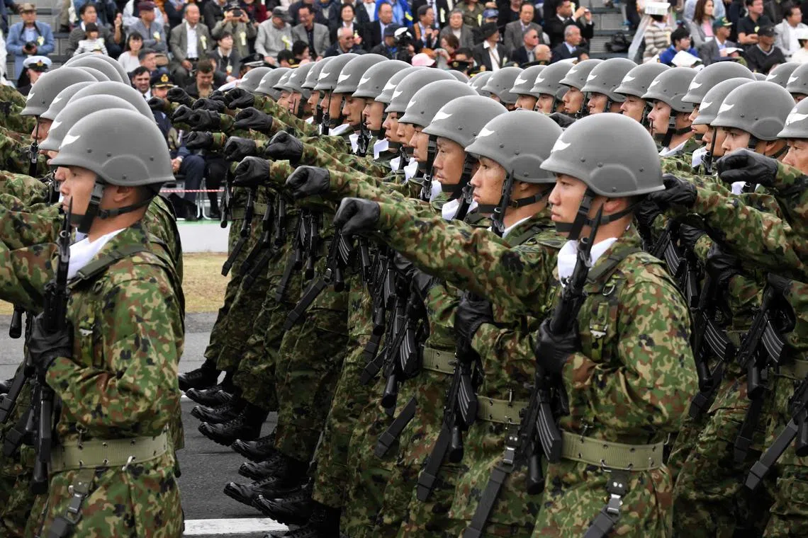 The strength of Japan's Self-Defence Forces has fallen by more than seven per cent to under 230,000.