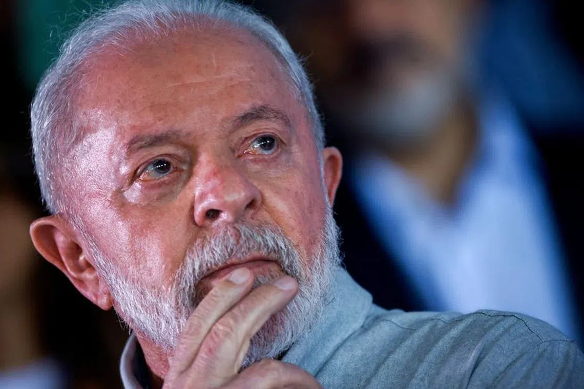 Brazil's President Luiz Inacio Lula da Silva attends a press conference at the National Institute of Educational Studies and Research (INEP) in Brasilia, Brazil November 5, 2023. REUTERS/Adriano Machado