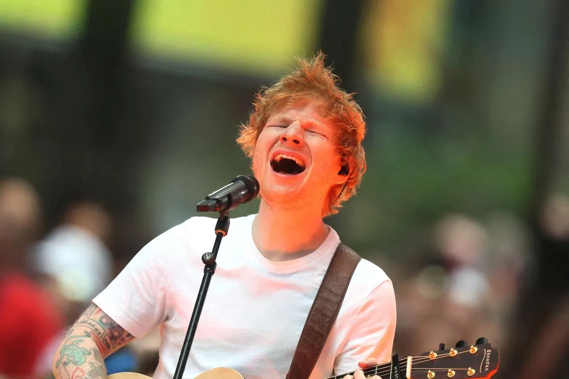 FILE PHOTO: Singer Ed Sheeran performs on NBC's \"Today\" show at Rockefeller Center in New York, U.S., June 6, 2023.  REUTERS/Brendan McDermid/File Photo