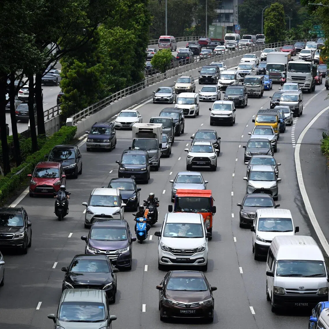 Generic photo of cars and motor vehicles on CTE expressway near 95 Whampoa Drive taken on Oct 17, 2025.

Can be used for transport, car, traffic, COE stories.