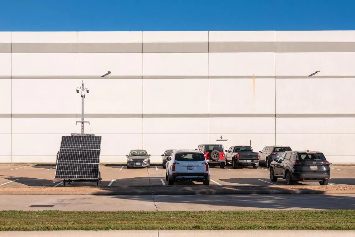 FoxconnÕs facility north of Houston, recently purchased for $33 million as part of efforts to widen its supply chain, on Dec. 12, 2024. Foxconn produces a significant share of the worldÕs consumer electronics at its factories in central China, but is now spending millions to build up its operations around the world and lessen its dependence on Beijing. (Shane Lavalette/The New York Times)