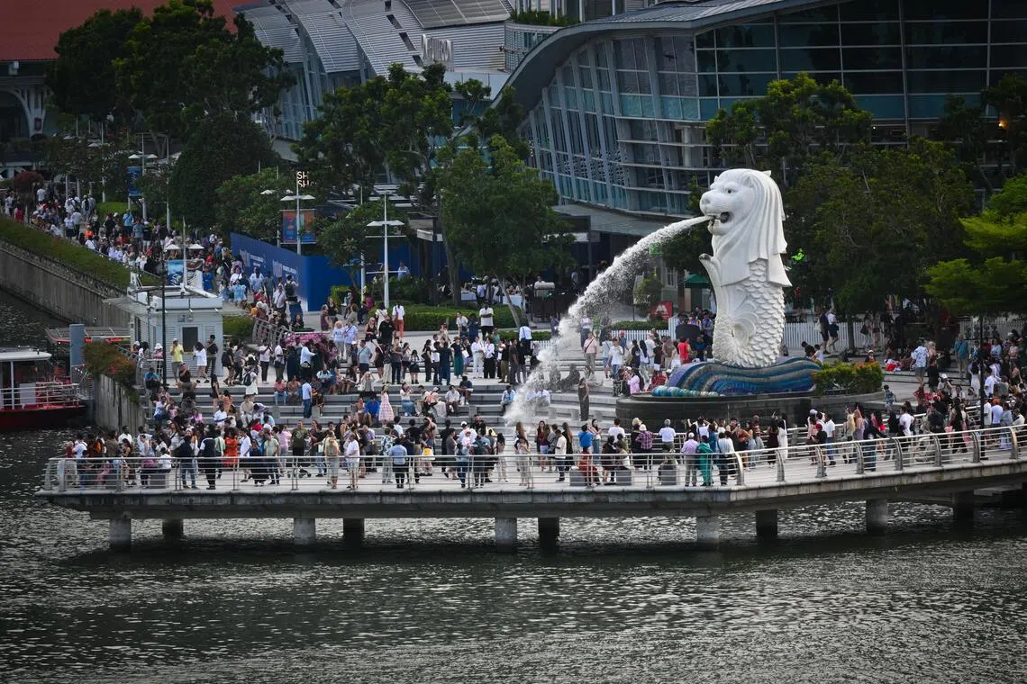 The statue at the Merlion Park will be covered in scaffolding while works are in progress.