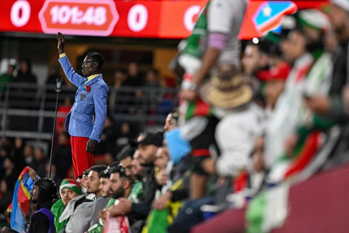 Democratic Republic of Congo’s human statue becomes Afcon’s most famous fan