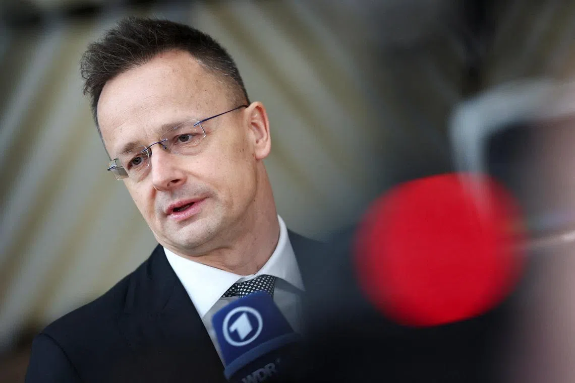 Hungary's Foreign Minister Peter Szijjarto attends a European Union Foreign Ministers' meeting in Brussels, Belgium February 23, 2026.  REUTERS/Yves Herman
