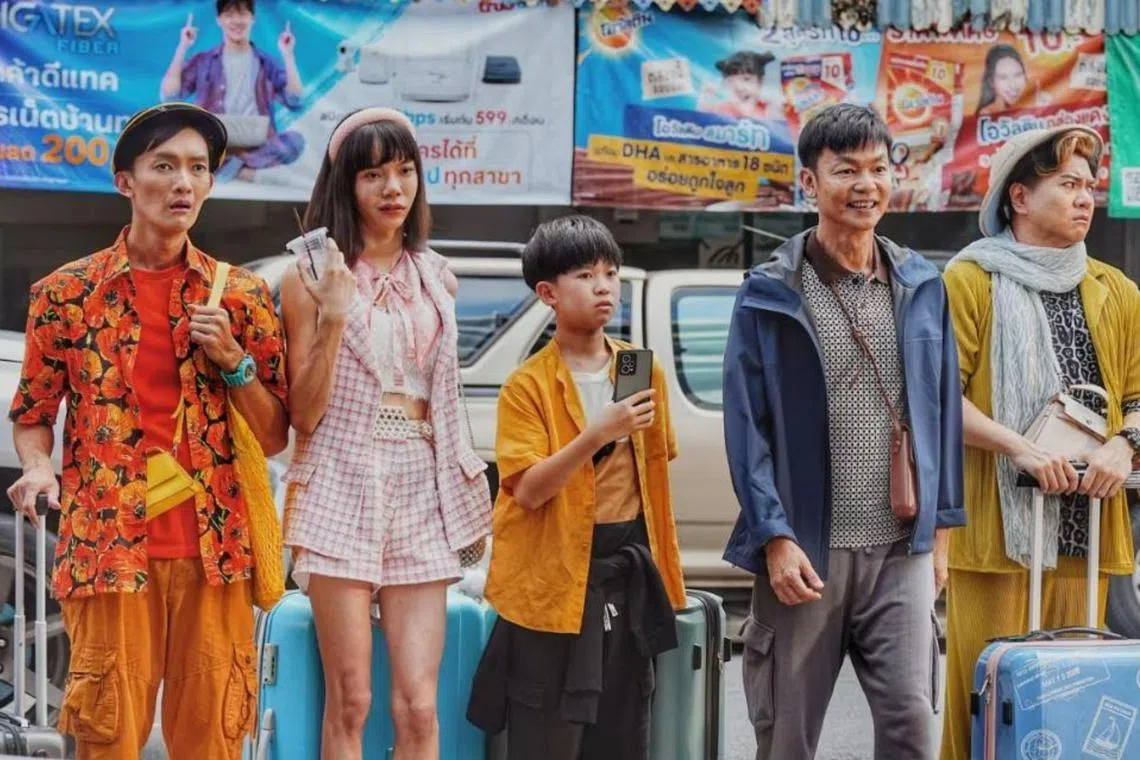 Mark Lee (second from right) reprises his role in the drag queen comedy Number 1's sequel, Number 2.