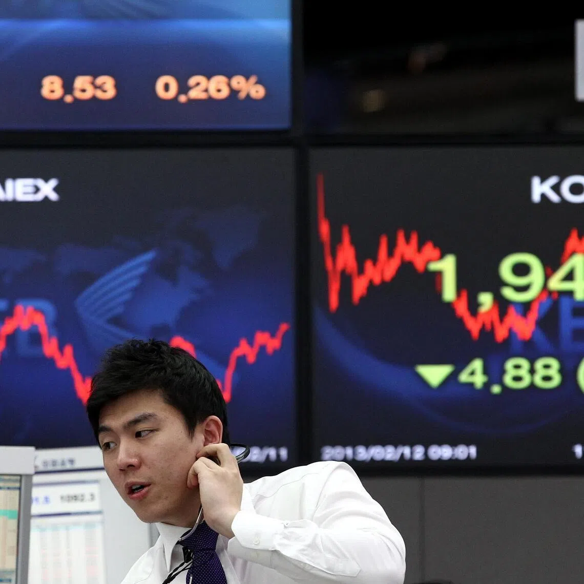South Korea’s chip-heavy market was hit by a second trading suspension this week as the Kospi tumbled as much as 9 per cent.