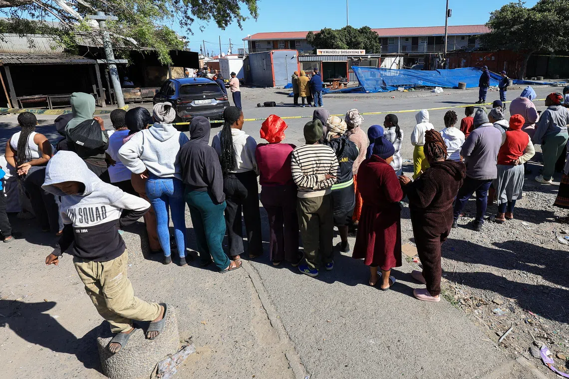 The site of a shooting in Lwandle, on the outskirts of Cape Town, on Sept 27.