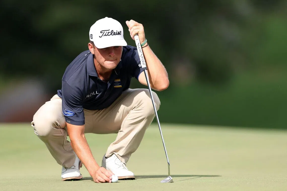 Michael Brennan is co-leader with Beau Hossler at the Wyndham Championship 2026.
